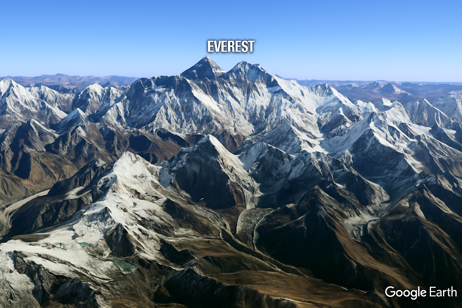 Mount Everest on Google Earth