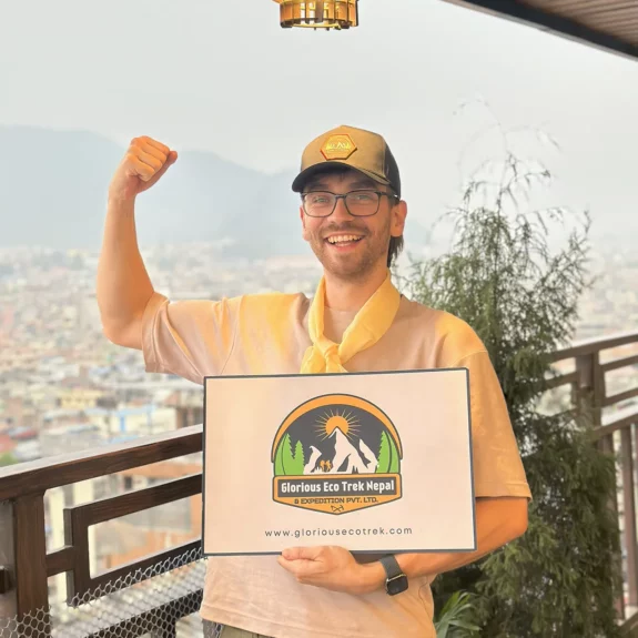 Holding Glorious Eco Trek Nepal Board