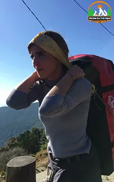 Ms. Patricia enjoying the mardi himal trek